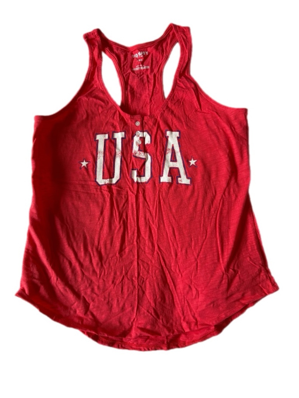 Old Navy Red USA Racerback Tank Top woman’s Large NWT